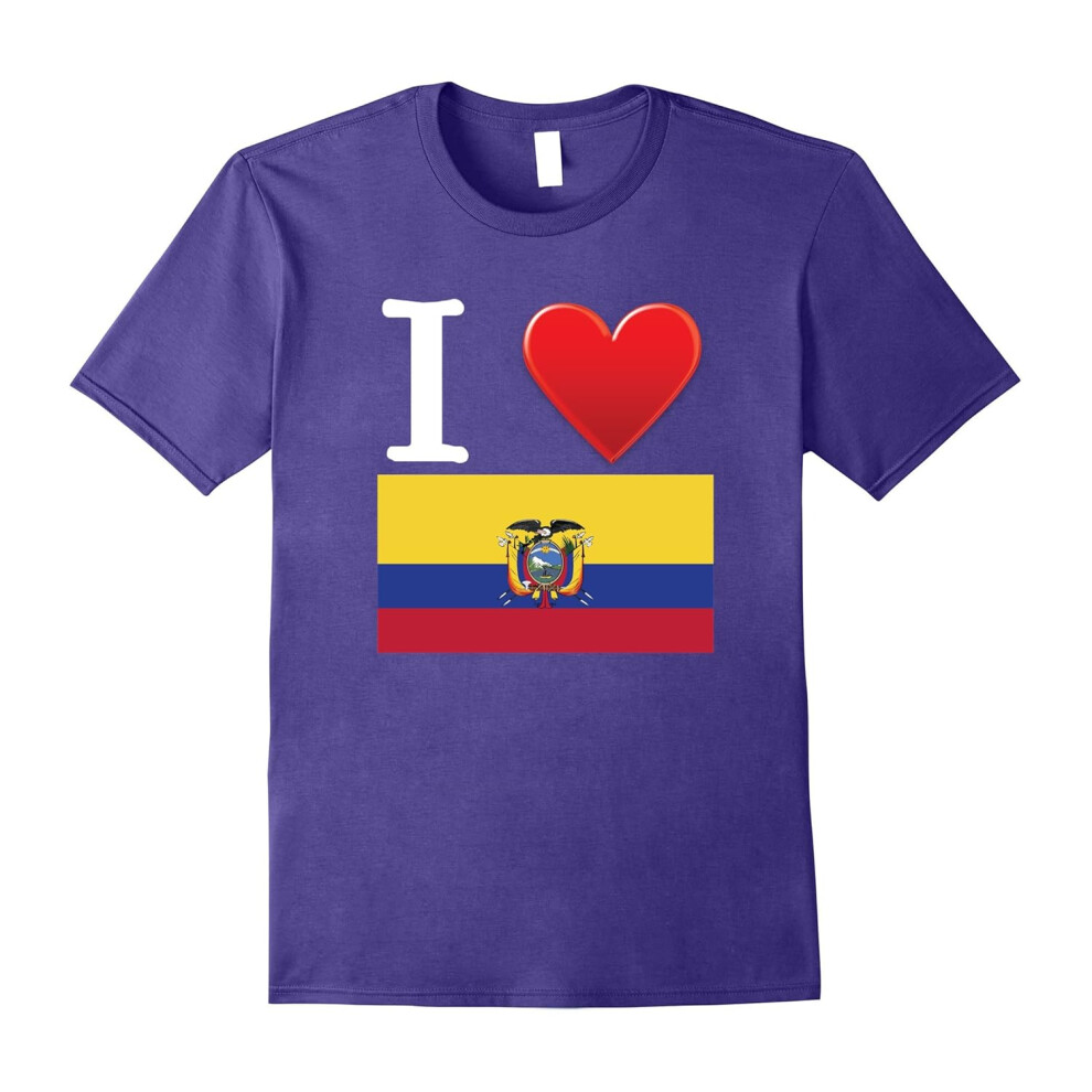 (M) I Heart Love Ecuador Ecuadorian Flag T-Shirt-Father's Day