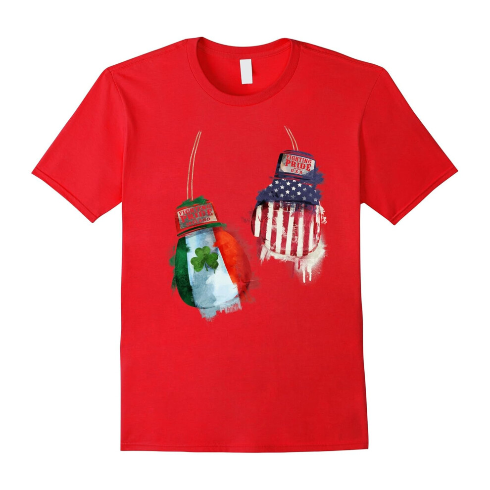 (XL) American vs Irish Flag Tee â Gloves USA vs Ireland Shirt-Father's Day