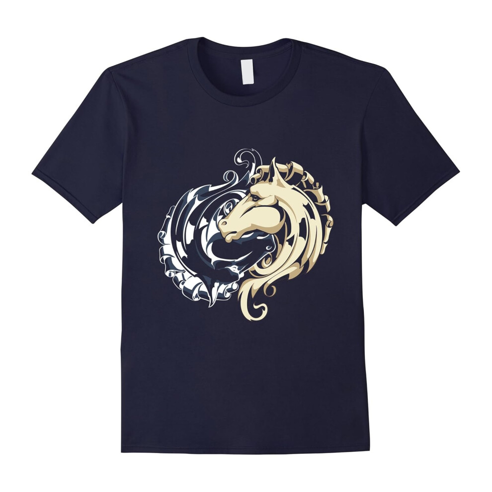 (XXL) Yin-yang Horse t-shirt Ying Yang Horse Horseback Riding Tee Horse Lover Gift T-Shirt-Father's Day