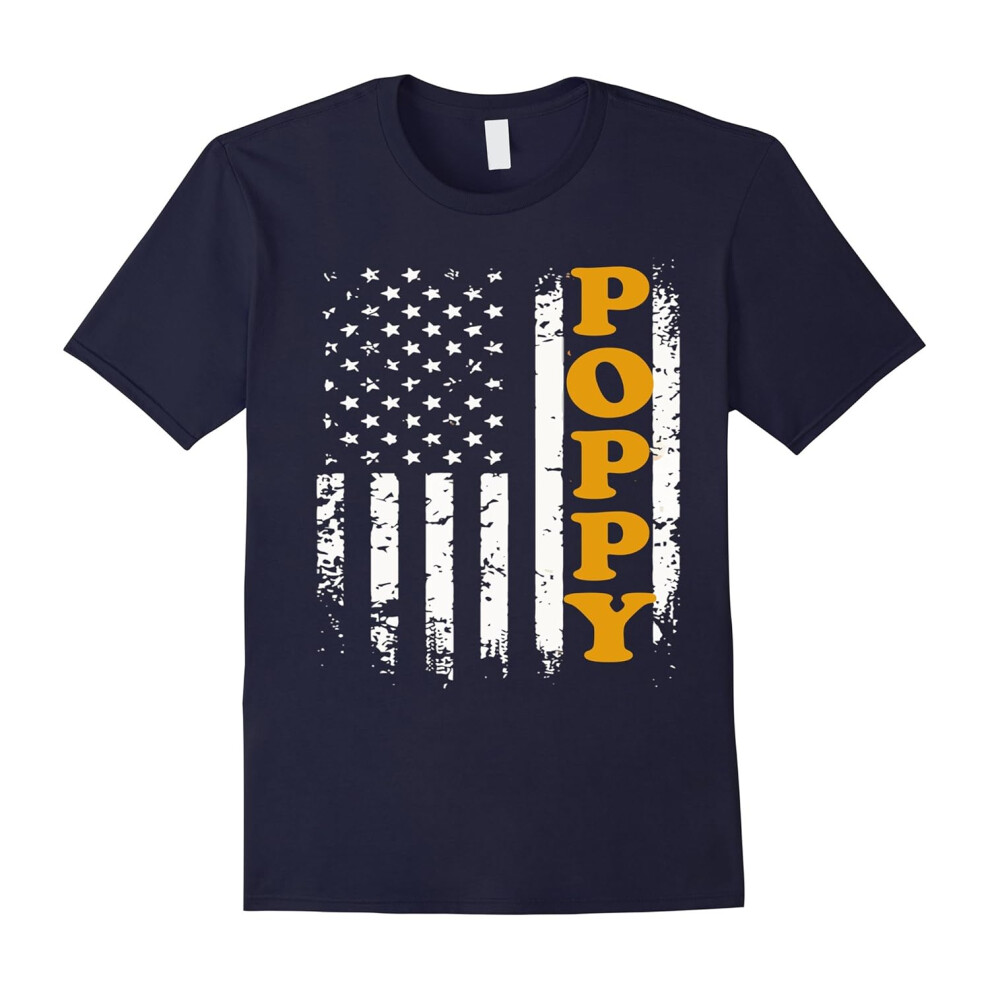 (S) Men's POPPY & America Flag T-Shirts Special Gifts For Grandpas-Father's Day