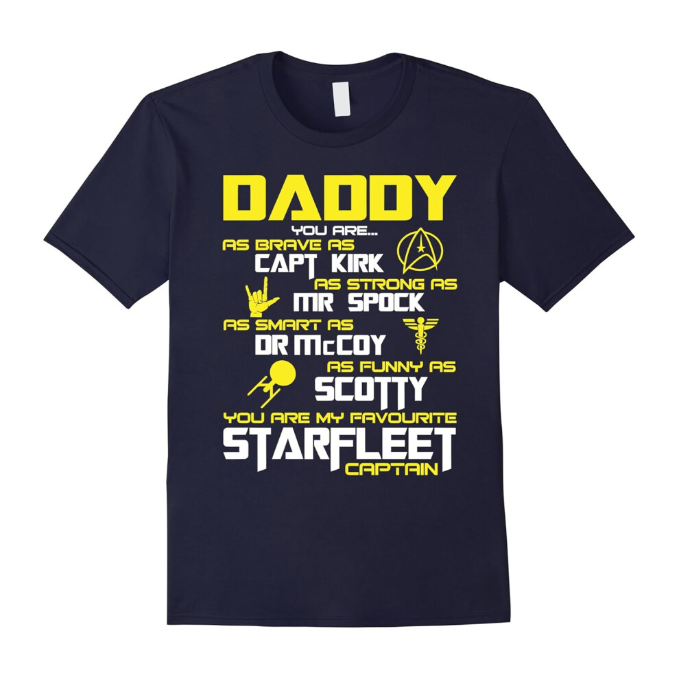 (XXL) Daddy Super star Dad Papa Hero Fathers Day Gift Trek Shirts-Father's Day