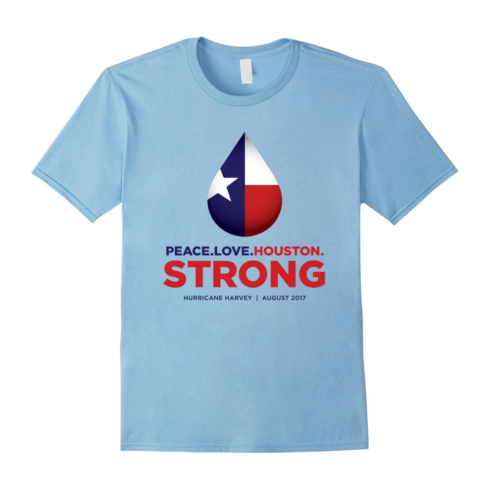 (XL) Peace Love Houston Strong â Texas Hurricane memorial t-shirt-Father's Day