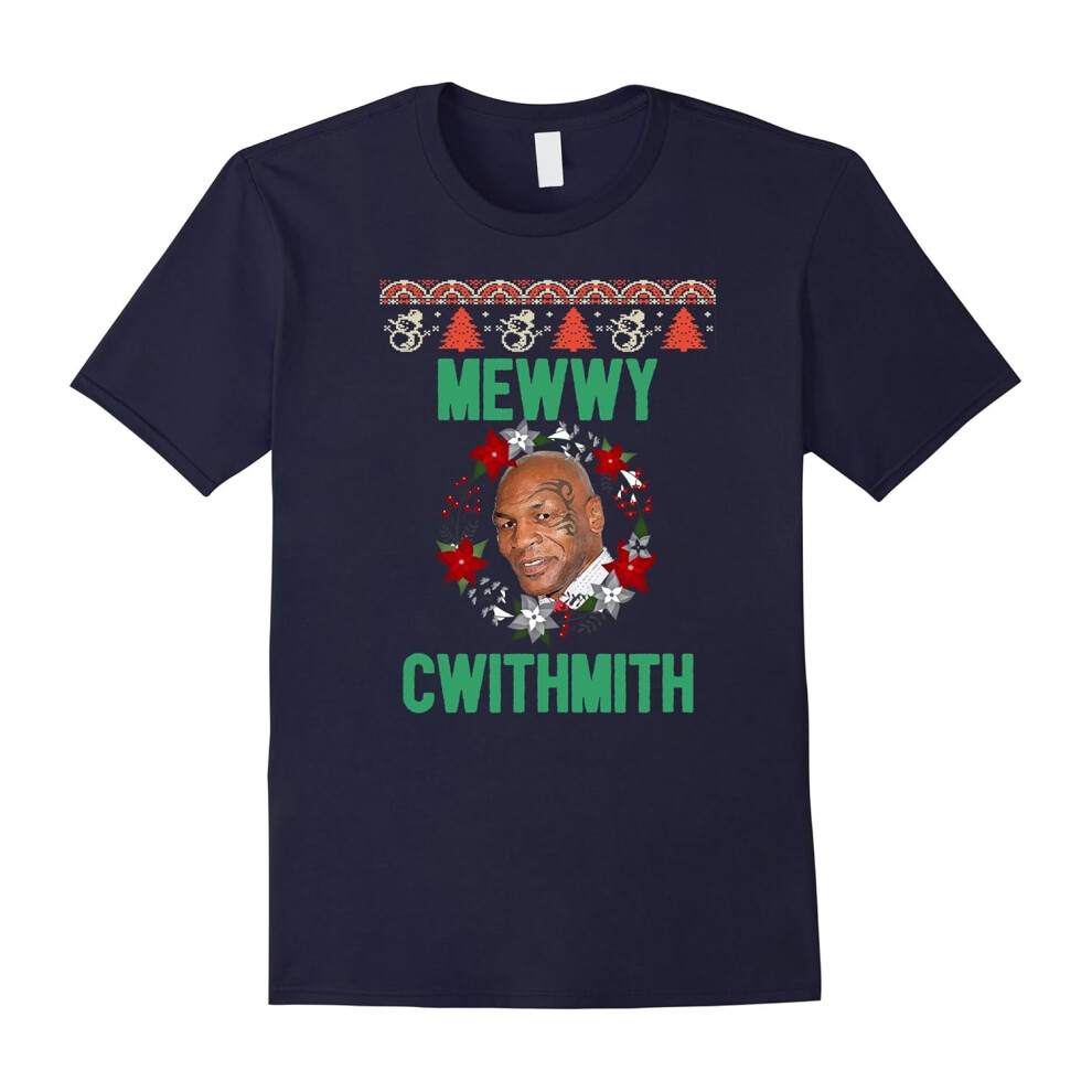 (XL) Mewwy Cwithmith Mike Tshirt Christmas Gifts Tops Presents TS-Father's Day