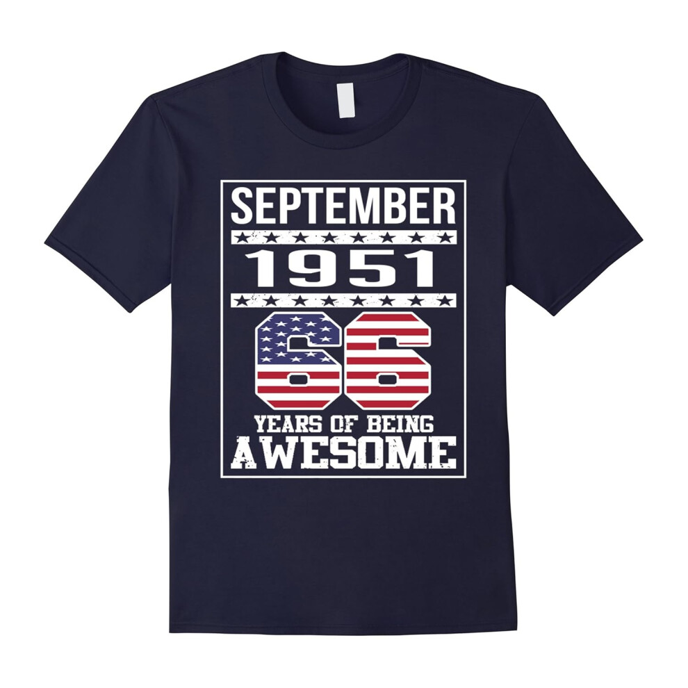 (XXXL) 66th Birthday Gifts September 1951 â 66 Yrs old Bday T Shirt-Father's Day