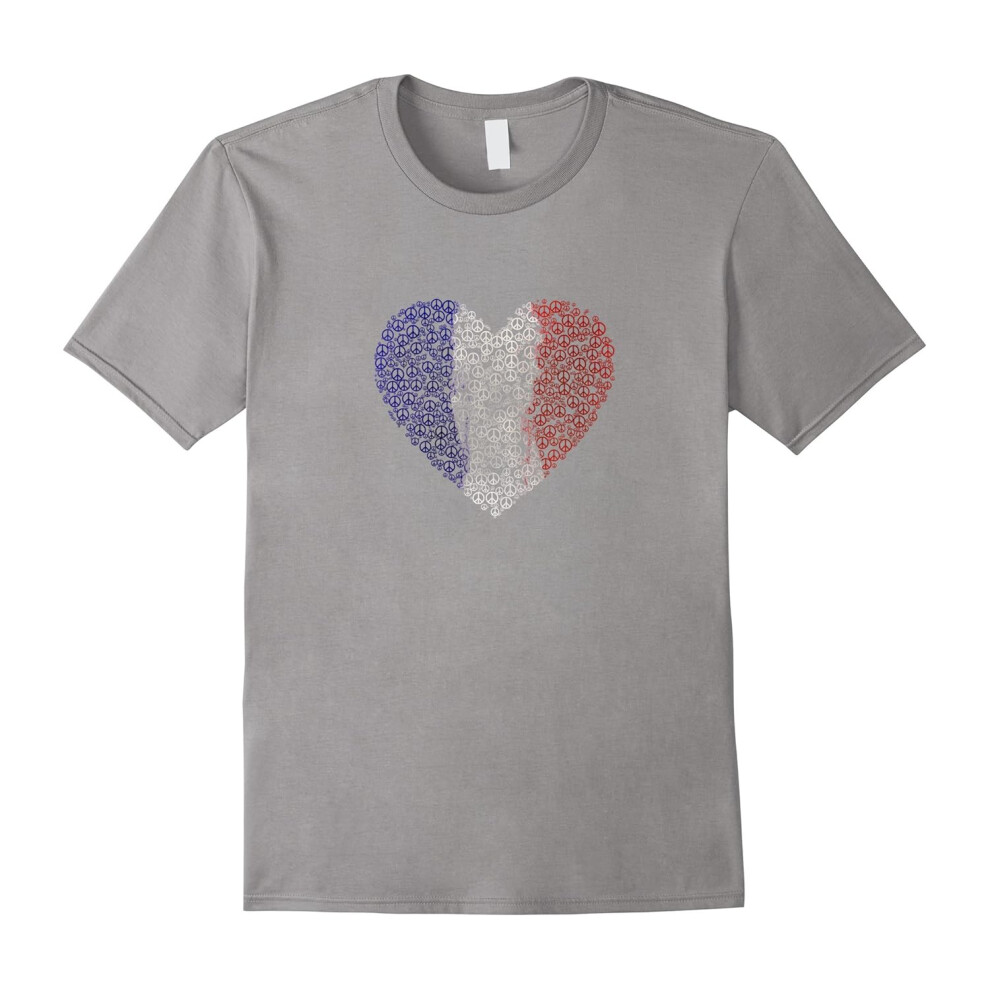 (L) Peace and Love for France T Shirt-Father's Day