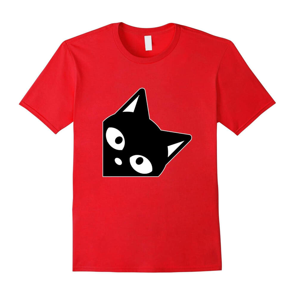 (L) Peek A Cat | Cute Funny Cat Lover T-shirt-Father's Day