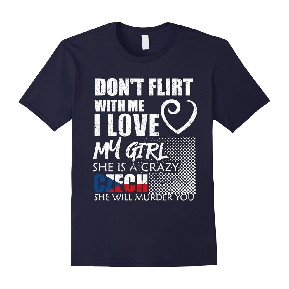 (XXXL) Mens CZECH WIFE T-Shirt I Love My Girl She Is Crazy-Father's Day