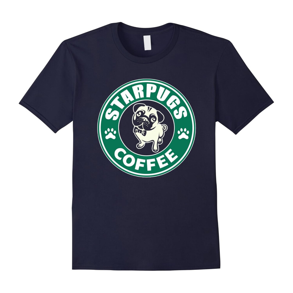 (XXXL) Original StarPugs Coffee for Pug Lovers Shirt-Father's Day