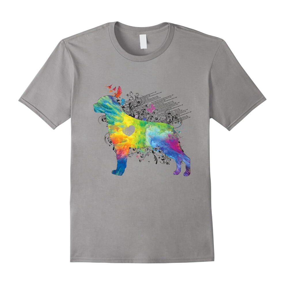 (L) Rottweiler Love Watercolor Zen T-Shirt â Rottweiler T-Shirt-Father's Day