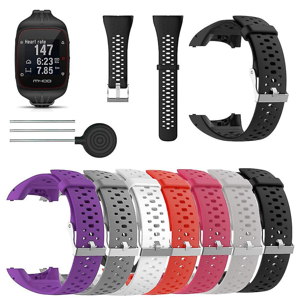 (White) Polar M400 / M430 Training Watch Bracelet Silicone Preto-image-OPC-PFGDVZT-NEW