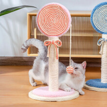 Lollipop Sisal Cat Scratching Post with Cat Toy Ball - Durable, Stable Base, Pink 55cm High