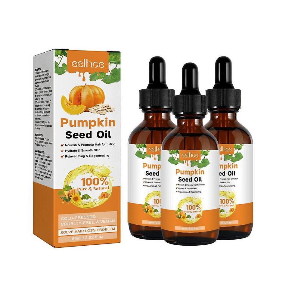 3x Pumpkin Seed Oil For Hair Growth Pumpkin Oil For Hair Growth Prevents Hair Loss Hair Growth For Eyelashes Nourishing