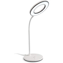 Miady Led Desk Lamp 6w 48 Leds Table Lighting, 3 Color Temperatures X 4 Brightness Modes, Eye-caring, Dimmable Office Gooseneck Lamp With Adapter, Sen