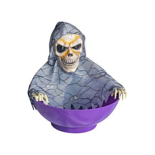 (D) Halloween Decor Animated Halloween Skull Bowl- Plastic Skull Candy Bowl With Moving Skeleton Hand on OnBuy