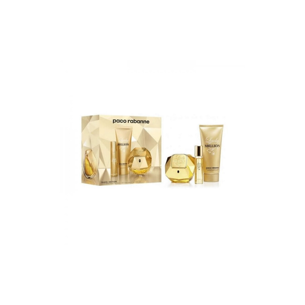 Paco Rabanne Lady Million Gift Set 80ml EDP + 100ml Body Lotion + 5ml EDP