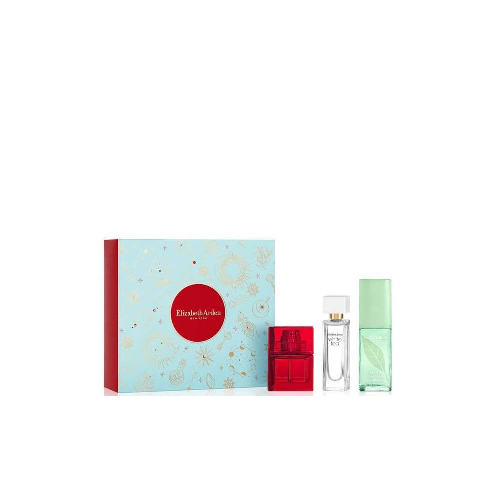 Elizabeth Arden Red/White/Green Holiday Fragrance Gift Set 10Ml Door Edt Spray + 10Ml Tea Edt Spray + 15Ml Tea Scent Spray