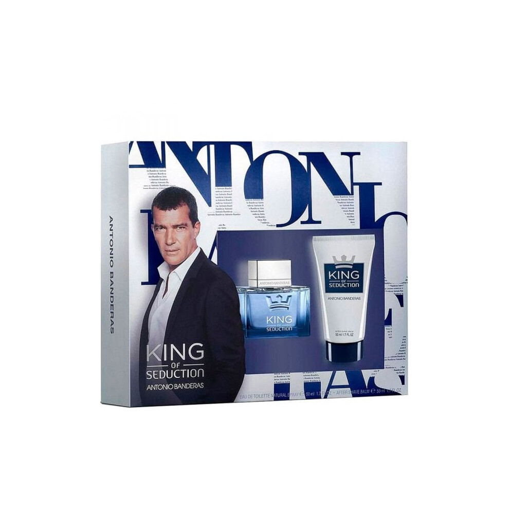 Antonio Banderas King Of Seduction Giftset 50ml Edt Spray + Aftershave Balm 50ml