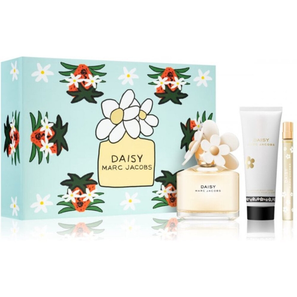 Marc Jacobs Daisy Gift Set 100ml EDT Spray + Body Lotion 75ml + EDT 10ml