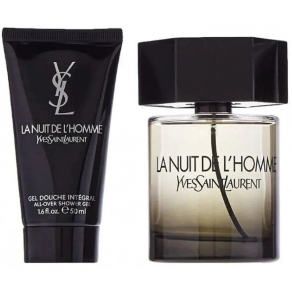 YSL Nuit Homme Gift Set 100ml EDT Spray + 50ml Shower Gel