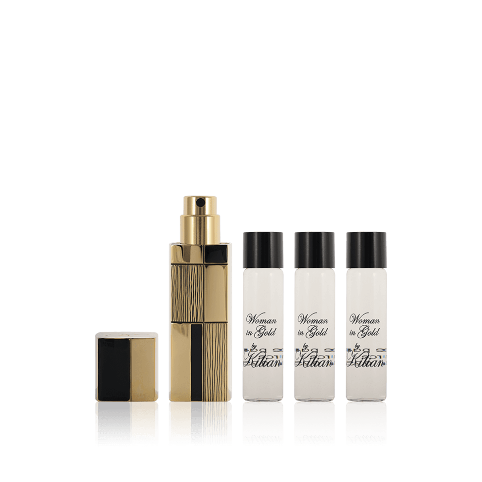 By Kilian Woman In Gold Gift Set 4 X 7.5ml EDP Refill + Travel Spray