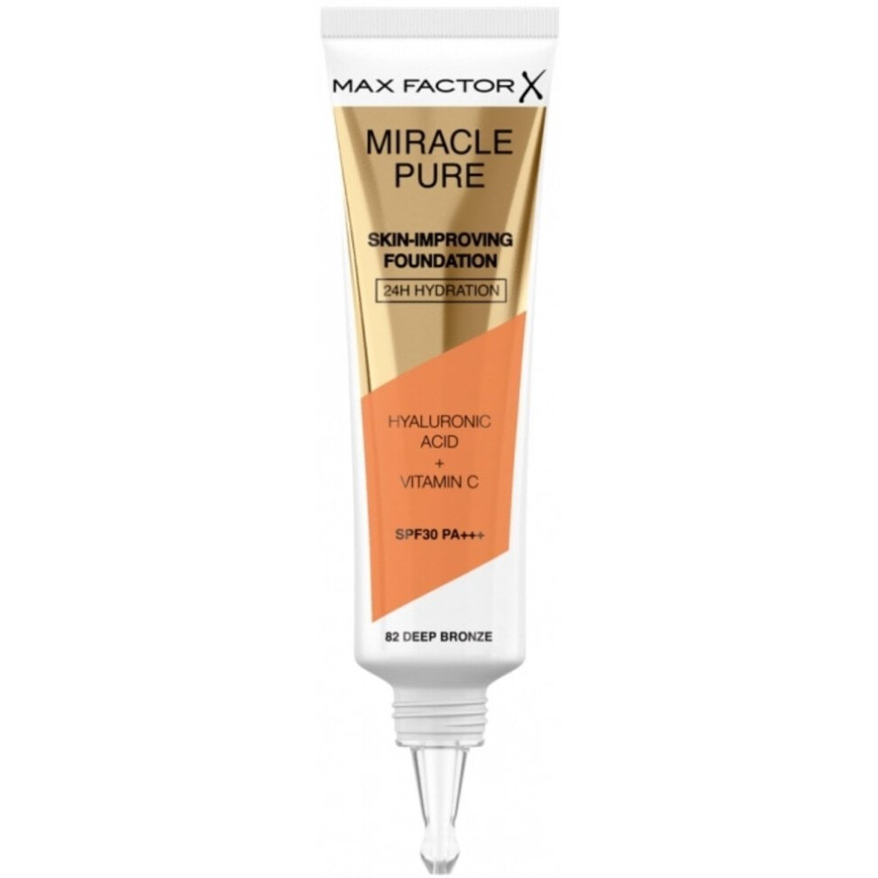 Max Factor Miracle Pure Skin Improving 24H Hydration Foundation 30ml - 82 Deep Bronze