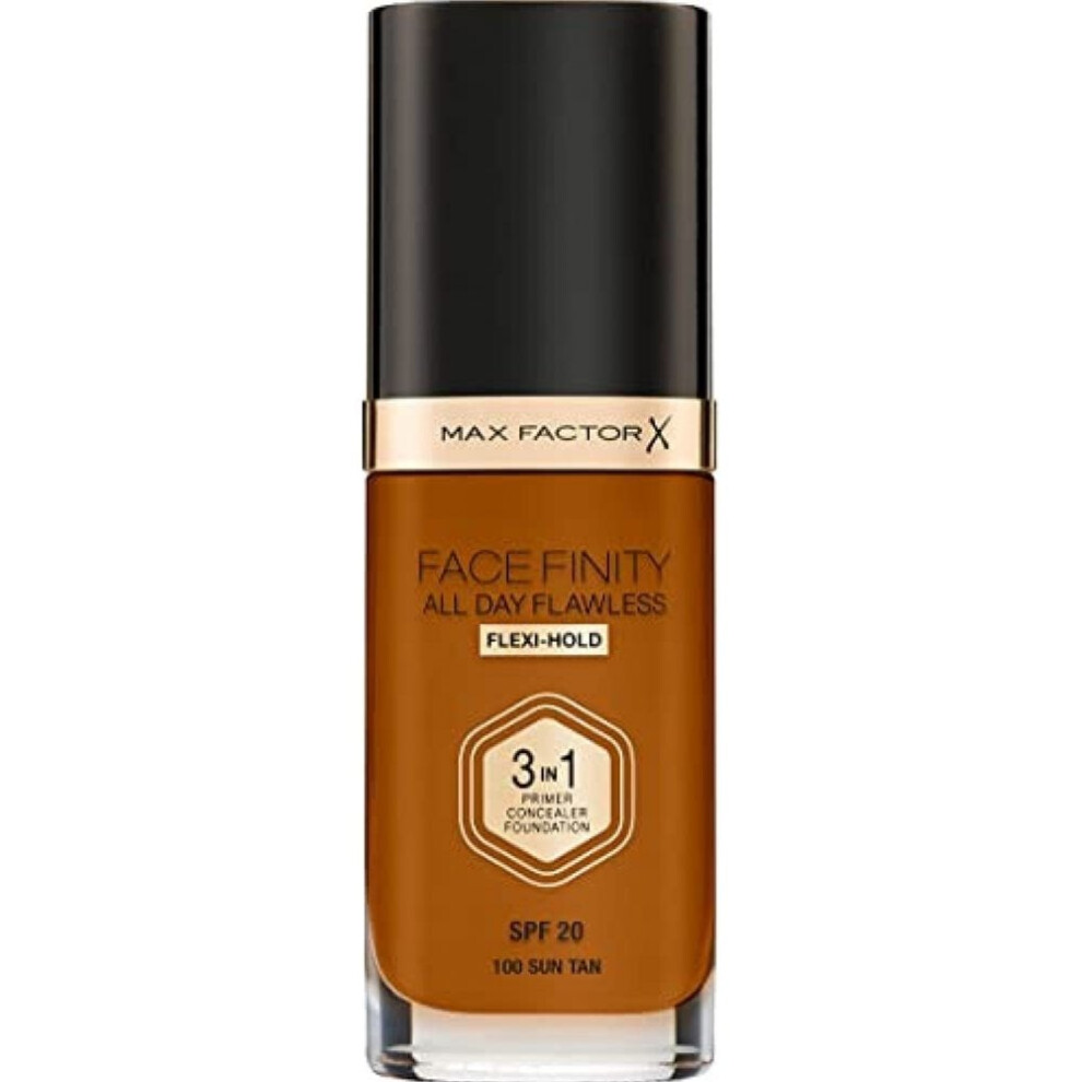 Max Factor Face Finity All Day Flawless 3 In 1 Foundation 30Ml - 100 Sun Tan