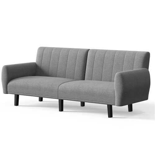 Bigzzia Convertible Sofa Couch Sleeper with Armrest and Wood Legs Foam Cushion