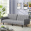 Bigzzia Convertible Sofa Couch Sleeper with Armrest and Wood Legs Foam Cushion 2
