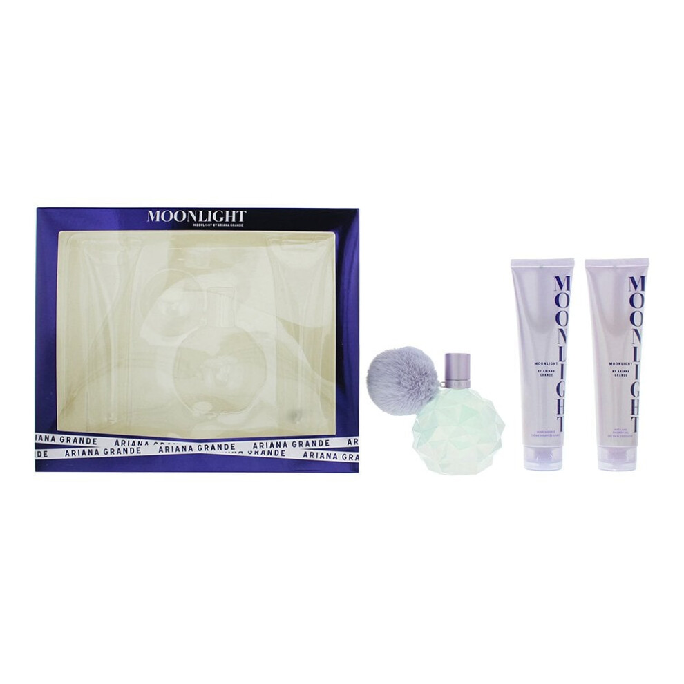 Ariana Grande Moonlight Gift Set: 100 EDP Spray + Body Souffle 100ml + Bath & 100ml Shower Gel