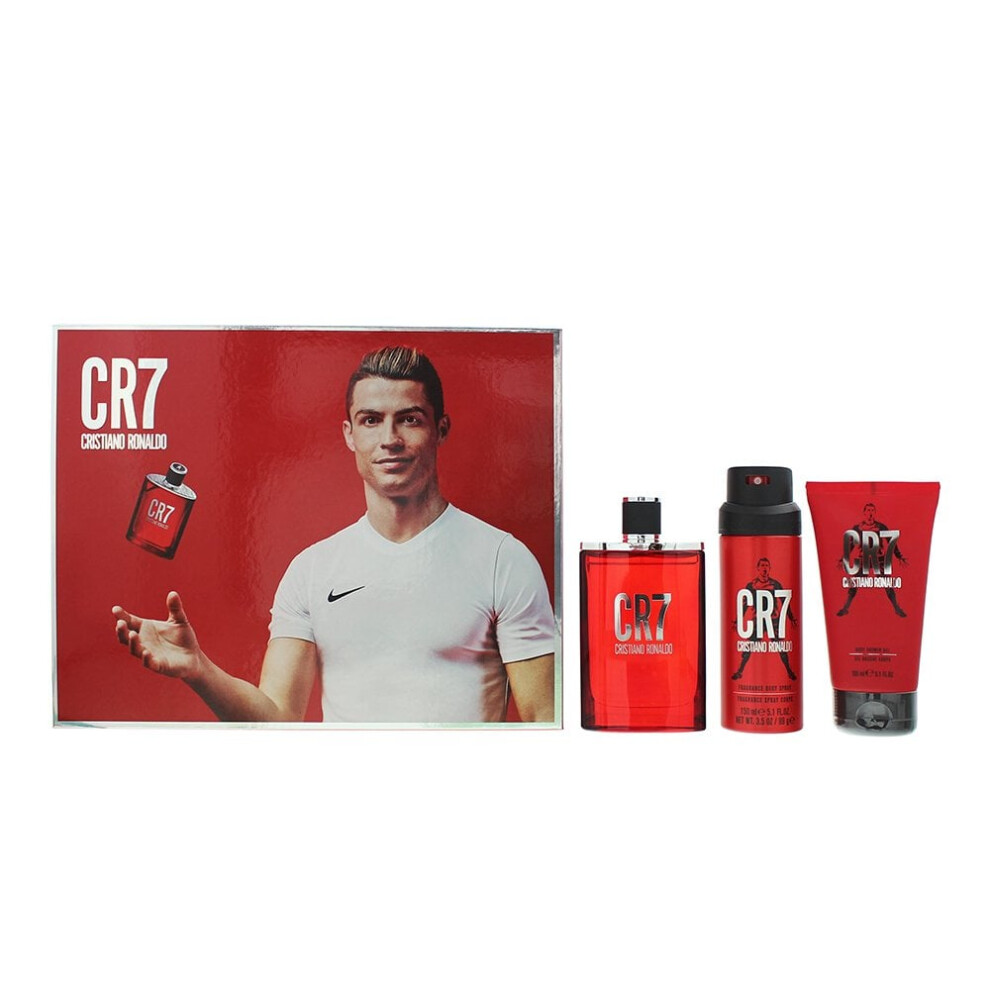 Cristiano Ronaldo CR7 Gift Set: 100ml EDT, 150ml Shower Gel & 150ml Body Spray for Men