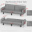 Bigzzia Convertible Sofa Couch Sleeper with Armrest and Wood Legs Foam Cushion 9