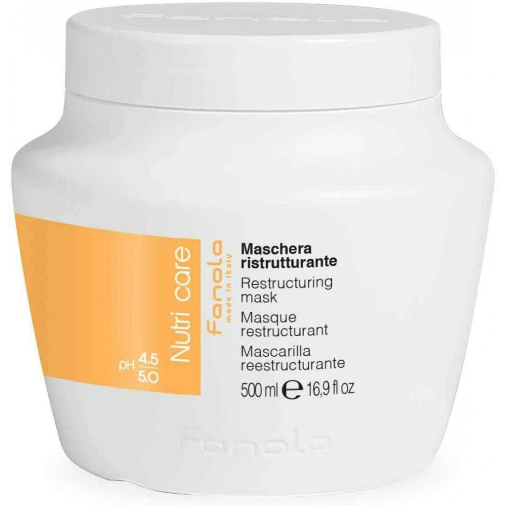 Fanola Nutri Care Restructuring Hair Mask 500Ml - Nourishing & Detangling With Milk Proteins, Casein & Whey Proteins