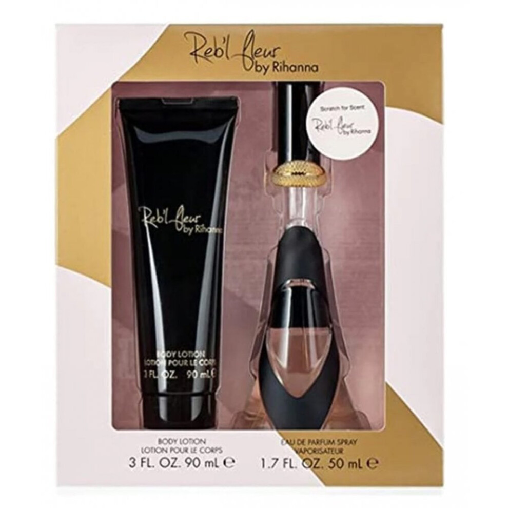 Rihanna Reb'l Fleur Gift Set 50ml EDP Spray + 90ml Body Lotion