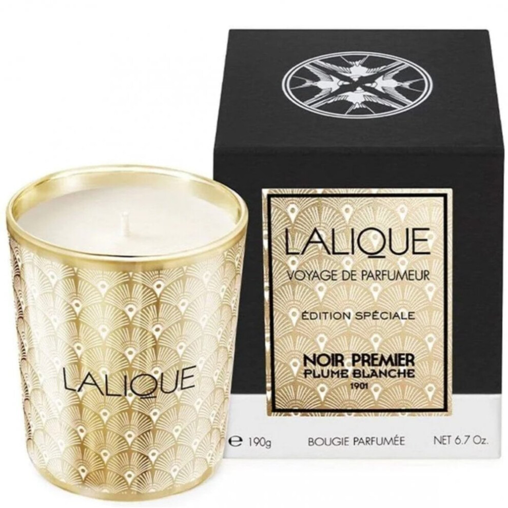 Lalique Unisex Noir Premier Plume Blanche Candle 190g - Pink - One Size - Image 8