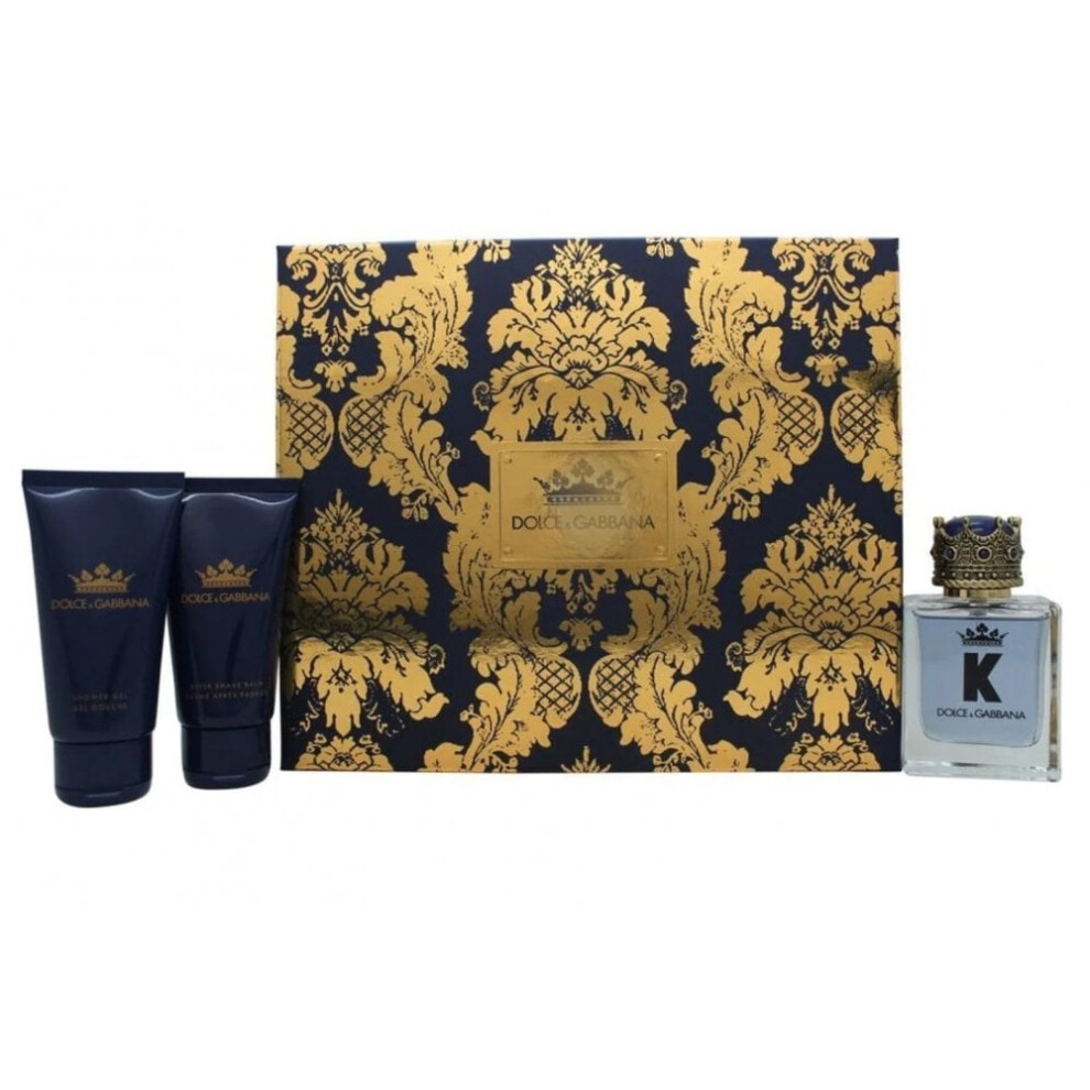 Dolce & Gabbana K Gift Set 50ml EDT Spray + 50ml Aftershave Balm + 50ml Shower Gel