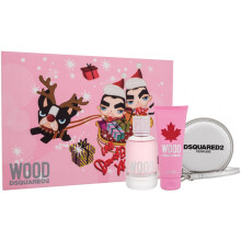 Dsquared2 Wood Gift Set EDT 100ml Spray + Shower Gel 100ml + Pouch