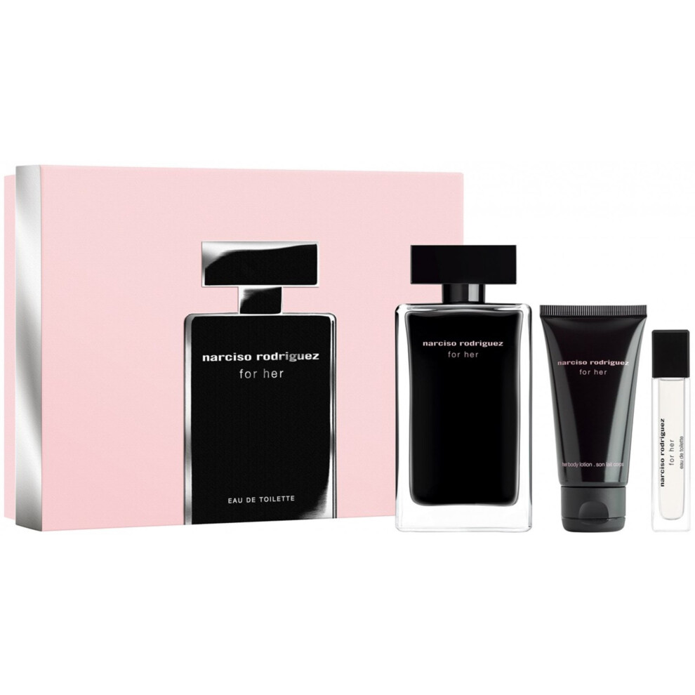 Narciso Rodriguez For Her 100ml EDT Spray / 50ml Body Lotion / 10ml EDT Spray