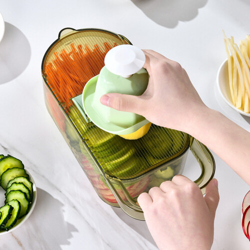 Living And Home Kitchen Vegetable Slicer with Handguard (6 Blade Set) 1