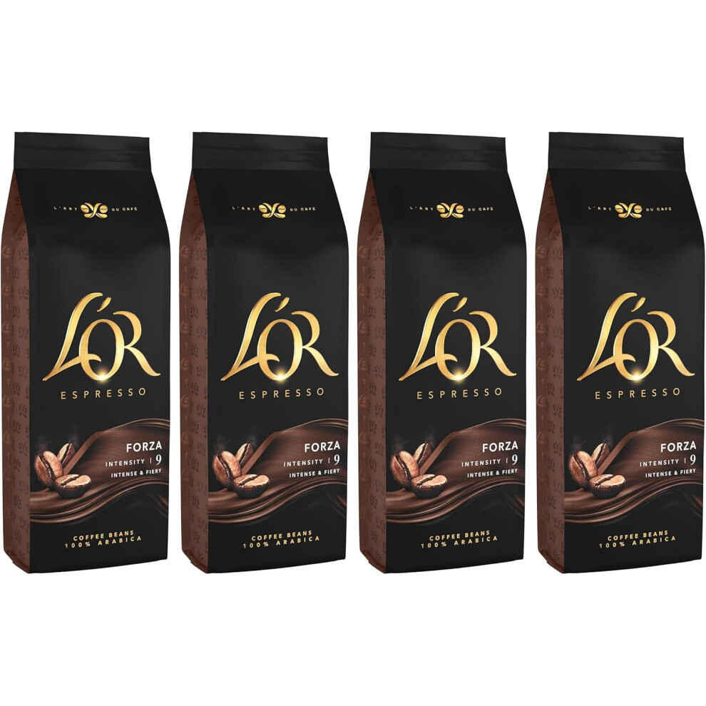 L'OR Espresso Forza Coffee Beans 500g Pack of 4