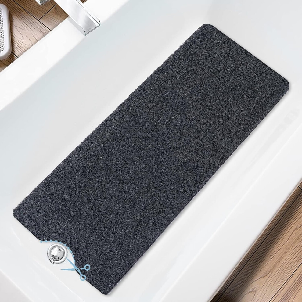 Shower Mat Anti-Slip Bath Mat 40x100cm Soft Textured Surface Tub Mat Drainage Black-image-OPC-PFGFFHR-NEW