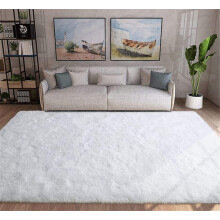 Living Room Rug Shaggy Bedroom Carpets 120x200cm Soft Floor Mat Washable White