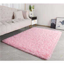 Living Room Rug Shaggy Bedroom Carpets 80x120cm Soft Floor Mat Washable Light Pink