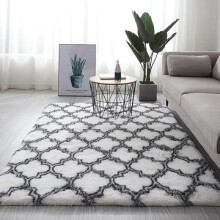 Living Room Rug Anti-Slip Soft Bedroom Carpets 100x200cm Floor Mat Fluffy White