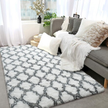 Living Room Rug Anti-Slip Soft Bedroom Carpets 140x200cm Floor Mat Fluffy White