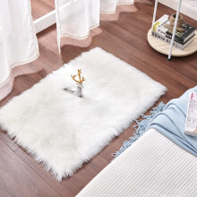 Living Room Rug Artificial fur Indoor Carpet 60x90cm Floor Mat Simple White