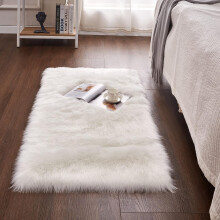 Living Room Rug Artificial fur Indoor Carpet 60x150cm Floor Mat Simple White