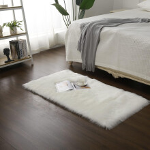 Living Room Rug Artificial fur Indoor Carpet 70x120cm Floor Mat Simple White