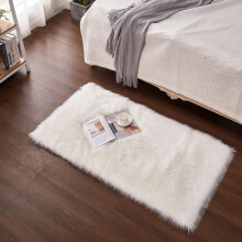 Living Room Rug Artificial fur Indoor Carpet 70x150cm Floor Mat Simple White