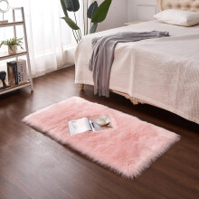 Living Room Rug Artificial fur Indoor Carpet 70x150cm Floor Mat Simple Pink