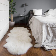 Living Room Rug Shaggy Bedroom Carpets 60x200cm Fluffy Floor Mat Soft White
